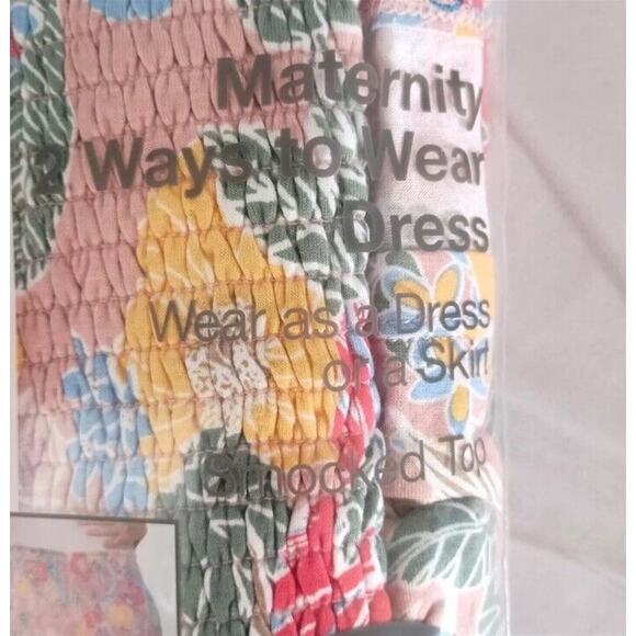 Time & Tru Maternity‎ Floral 2 ways to wear dress smocked New size XXL 20 - Picture 3 of 5